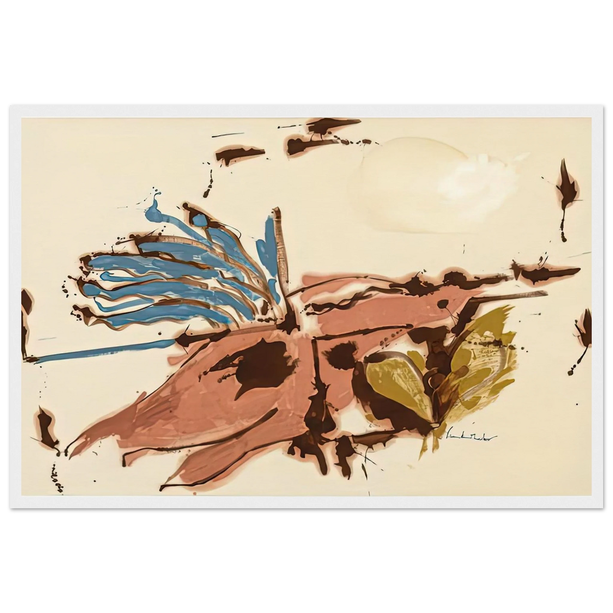 Pink Bird Figure I, 1961- Framed Poster | Helen Frankenthaler Framed Prints Wall Art | Frankenthaler Helen