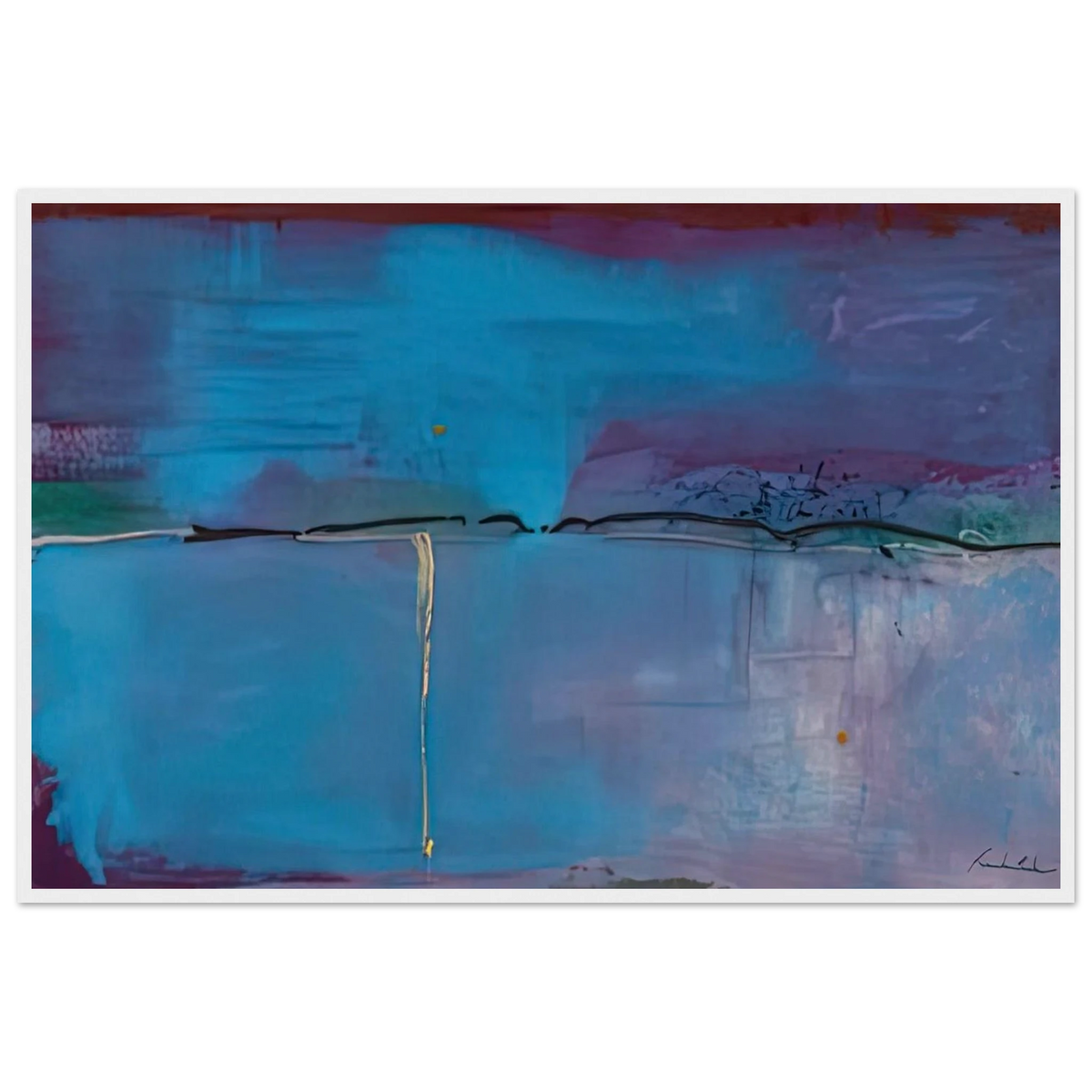 Zone Blue, 1994- Framed Poster | Helen Frankenthaler Framed Prints Wall Art | Frankenthaler Helen