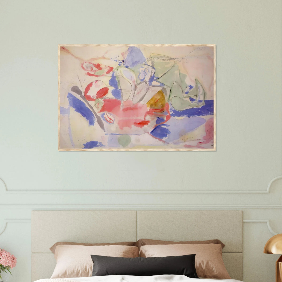 Mountains and Sea - 1952 Framed Poster | Helen Frankenthaler Framed Prints Wall Art | Frankenthaler Helen