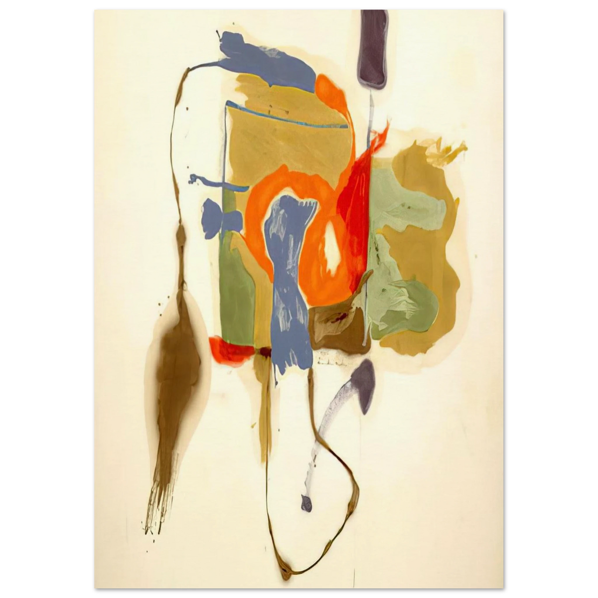 Blue Form in a Scene - 1961 Poster | Helen Frankenthaler Poster | Frankenthaler Helen
