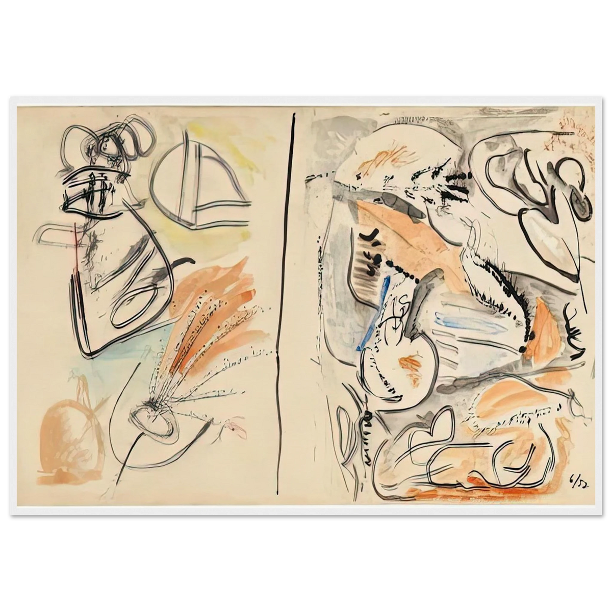 Window Shade No. 2, 1952- Framed Poster | Helen Frankenthaler Framed Prints Wall Art | Frankenthaler Helen