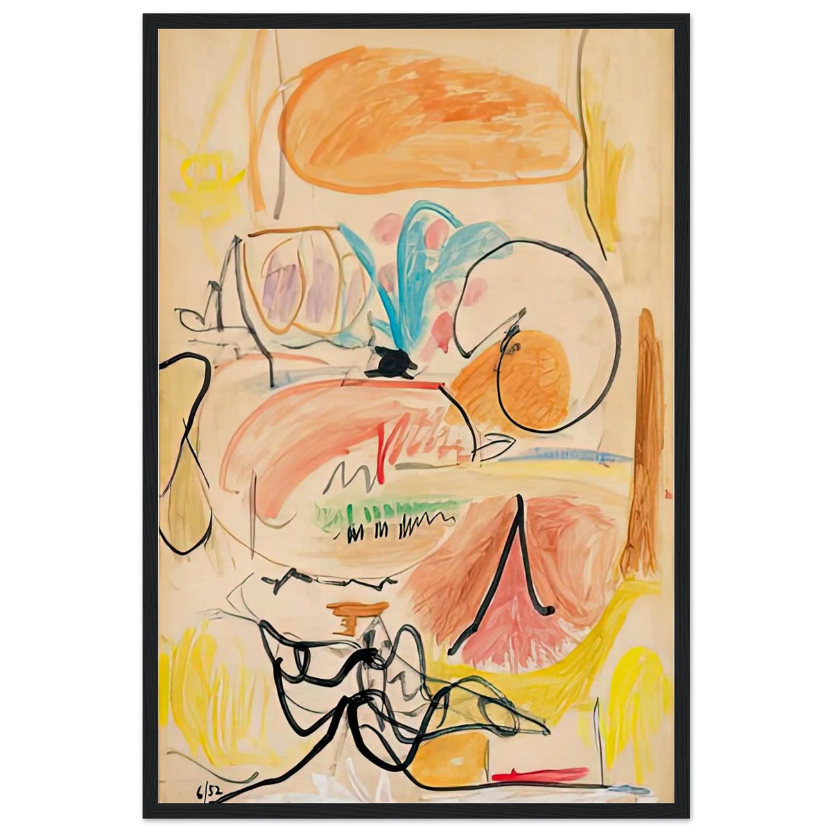 Window Shade No. 1, 1952- Framed Poster | Helen Frankenthaler Framed Prints Wall Art | Frankenthaler Helen