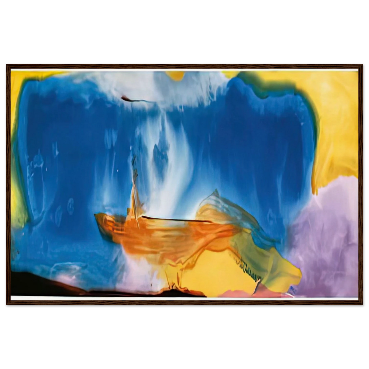 Moveable Blue, 1973- Framed Poster | Helen Frankenthaler Framed Prints Wall Art | Frankenthaler Helen
