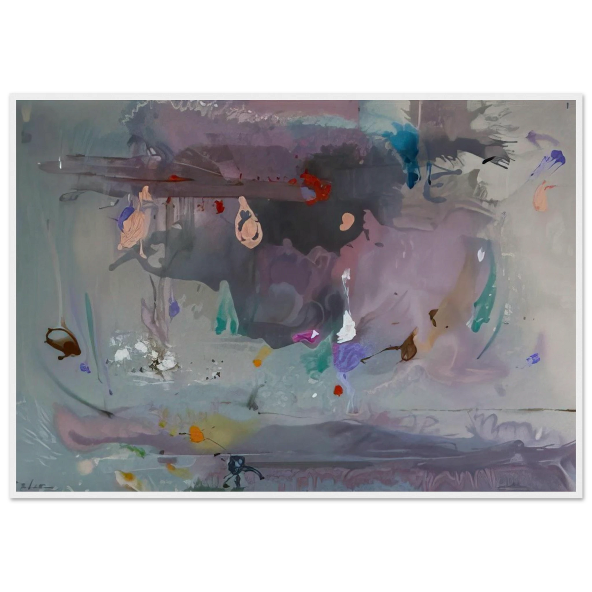 Grey Fireworks - 2000 Framed Poster | Helen Frankenthaler Framed Prints Wall Art | Frankenthaler Helen