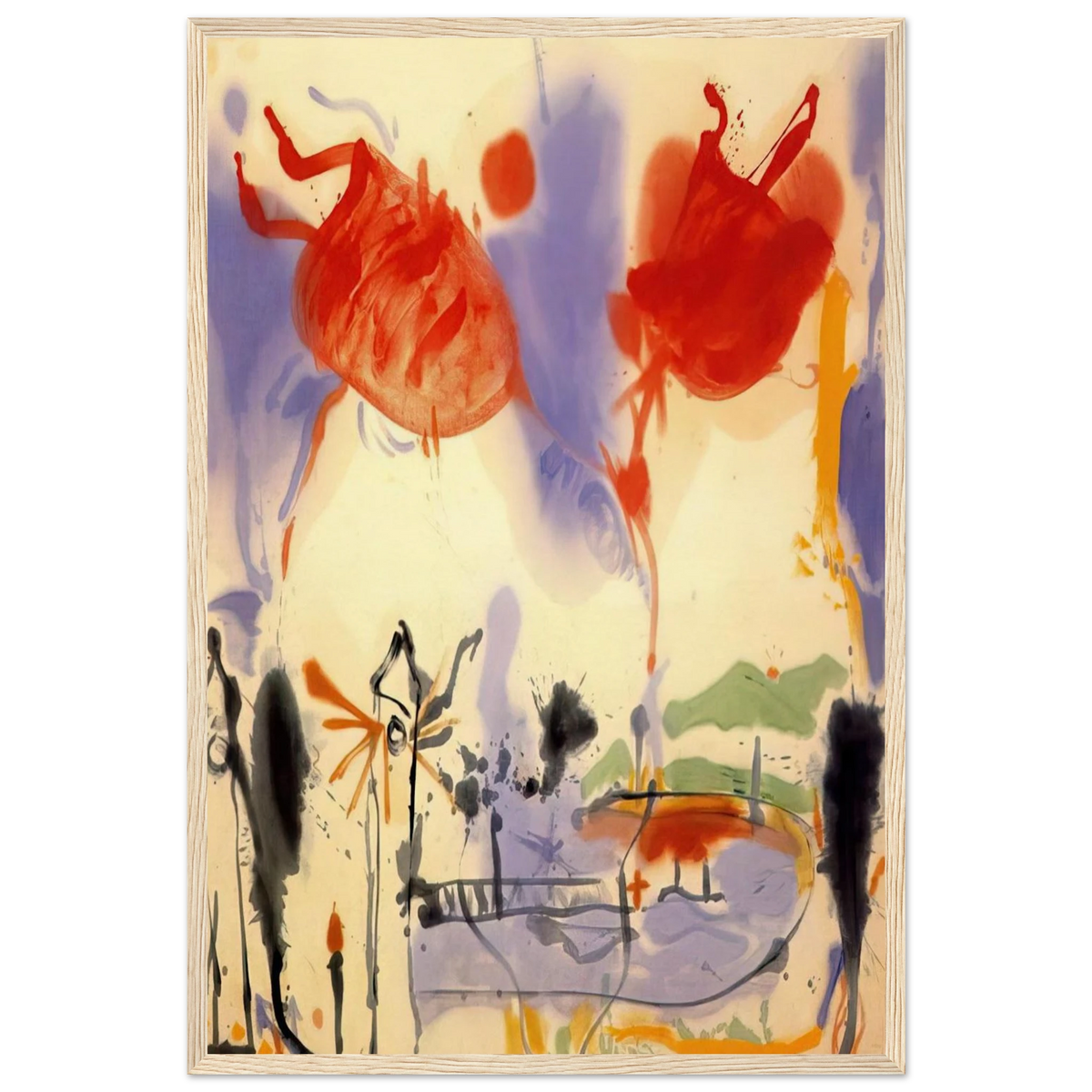 Round Trip - 1957 Framed Poster | Helen Frankenthaler Framed Prints Wall Art | Frankenthaler Helen