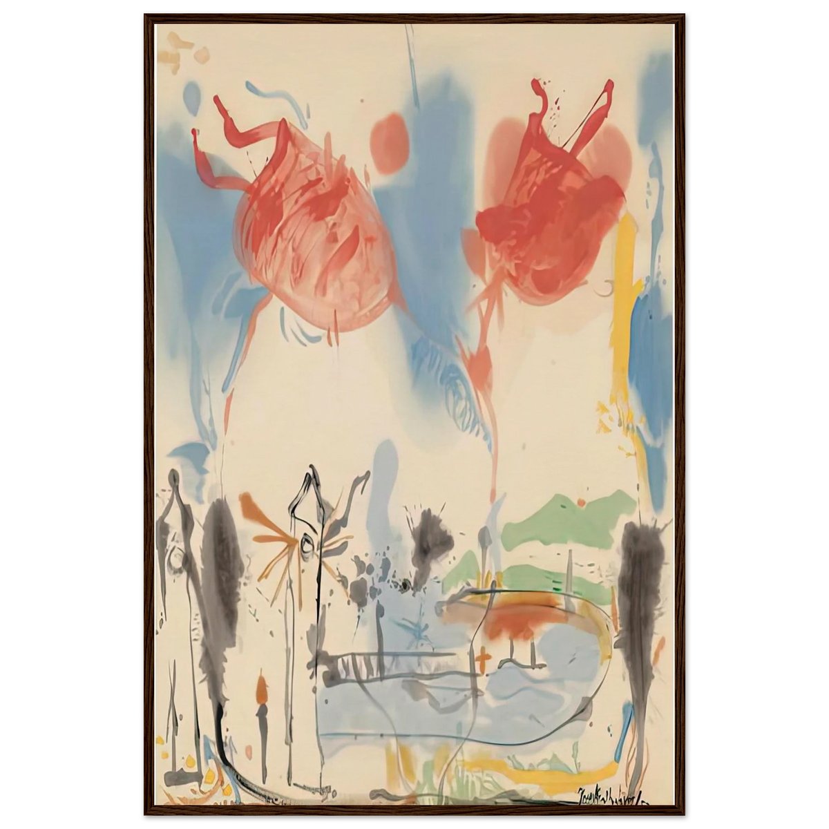 Round Trip, 1957- Framed Poster | Helen Frankenthaler Framed Prints Wall Art | Frankenthaler Helen