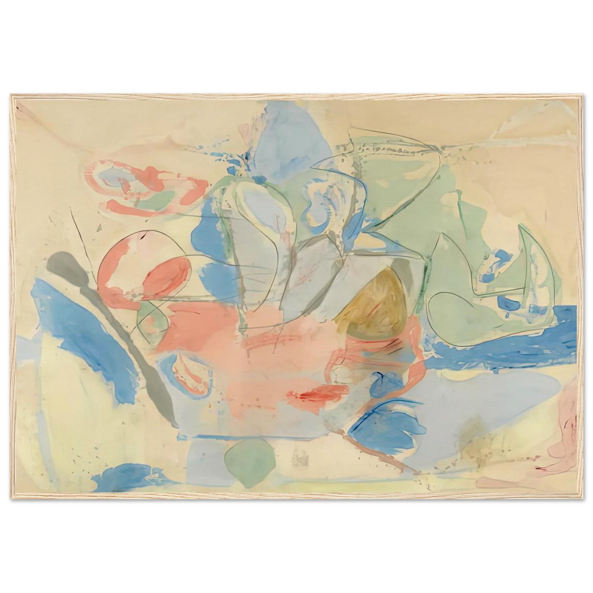Mountains and Sea, 1952- Framed Poster | Helen Frankenthaler Framed Prints Wall Art | Frankenthaler Helen