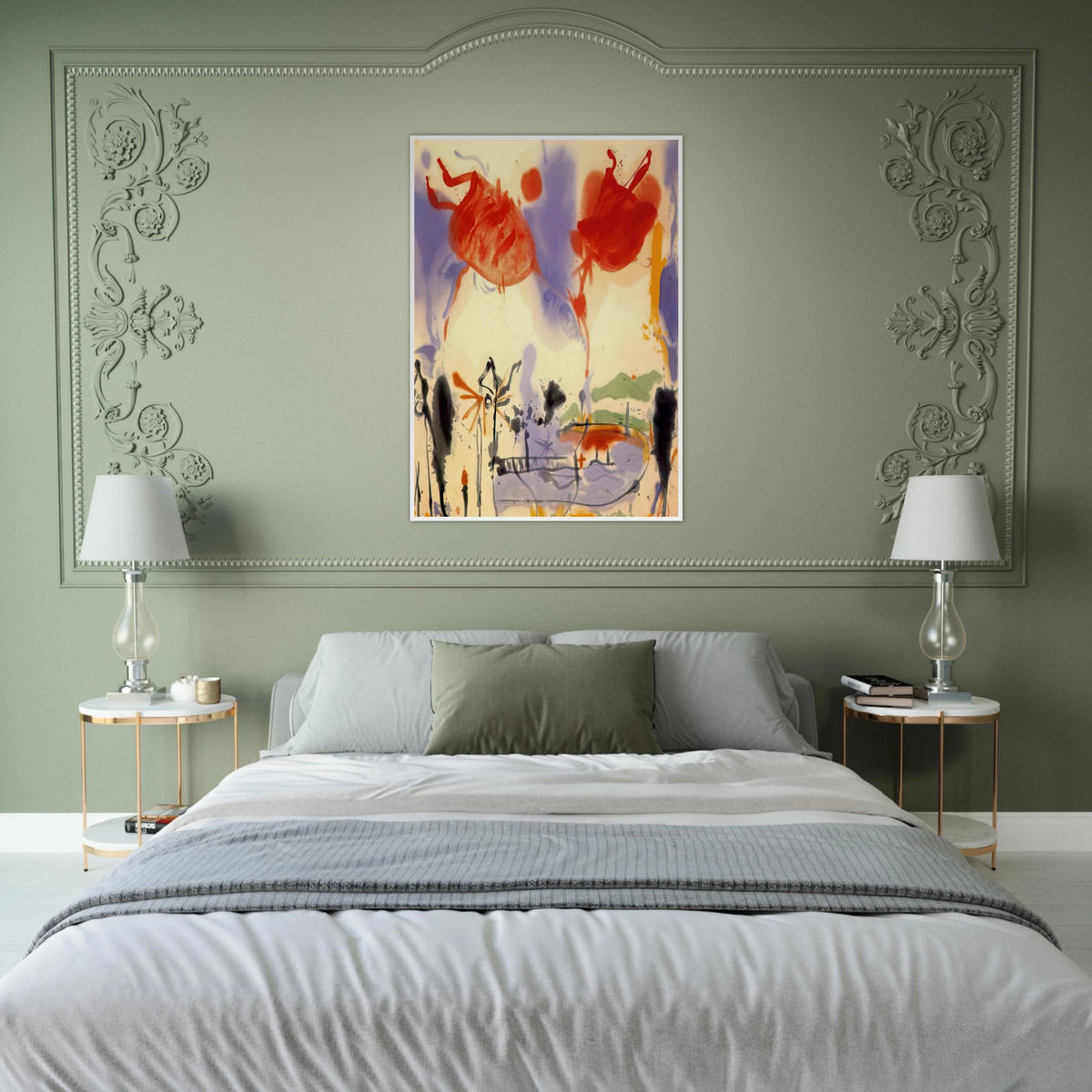 Round Trip - 1957 Framed Poster | Helen Frankenthaler Framed Prints Wall Art | Frankenthaler Helen