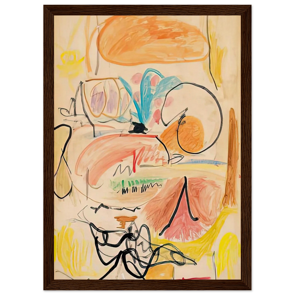 Window Shade No. 1, 1952- Framed Poster | Helen Frankenthaler Framed Prints Wall Art | Frankenthaler Helen