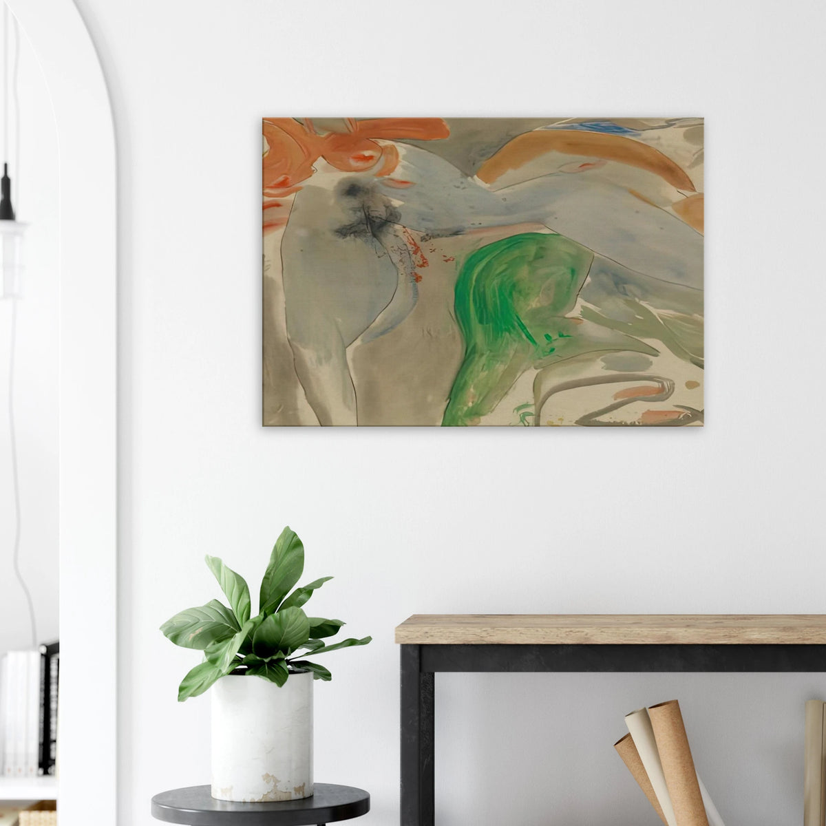 Scene with Nude, 1952- Canvas | Helen Frankenthaler Canvas | Frankenthaler Helen