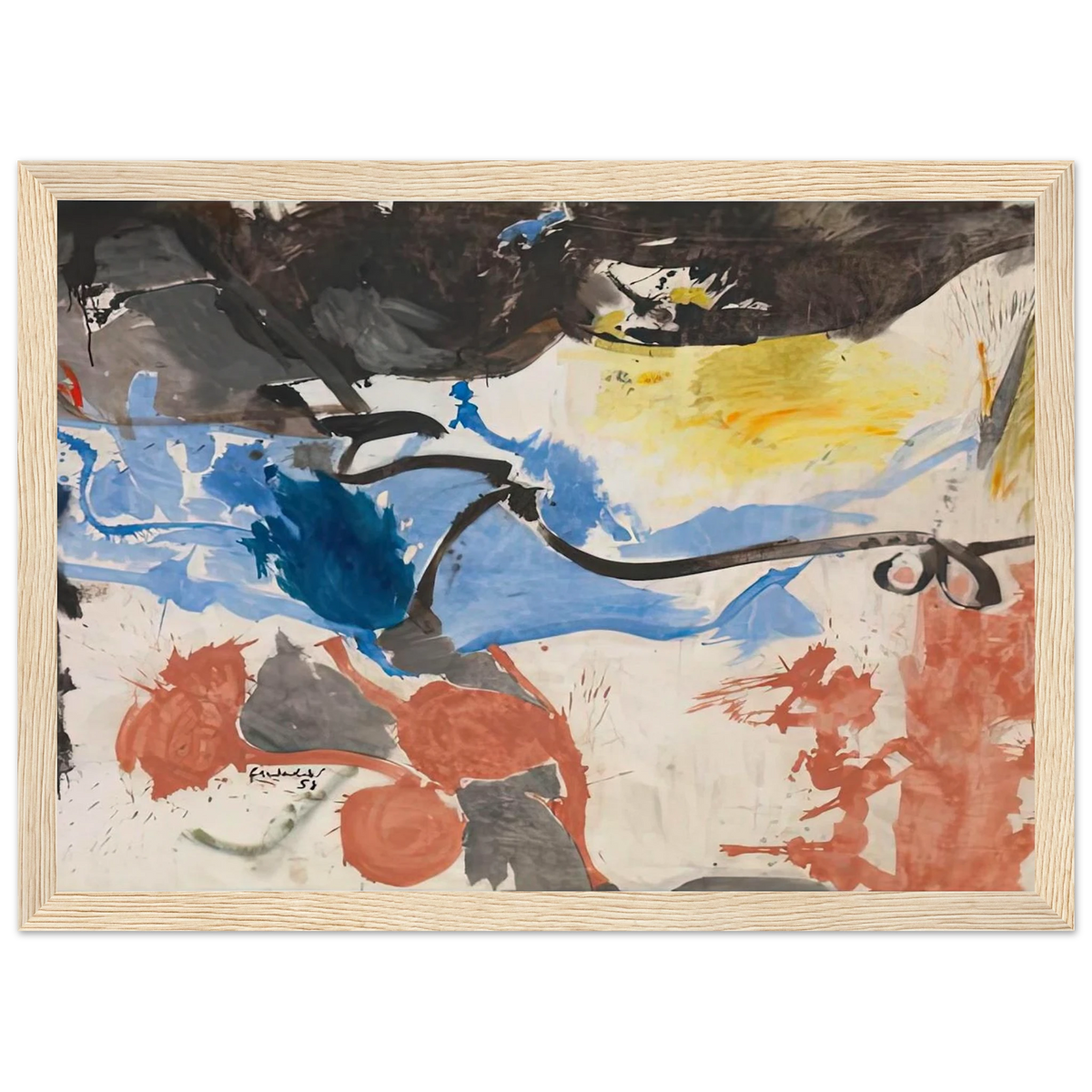 Hotel Cro-Magnon, 1958- Framed Poster | Helen Frankenthaler Framed Prints Wall Art | Frankenthaler Helen