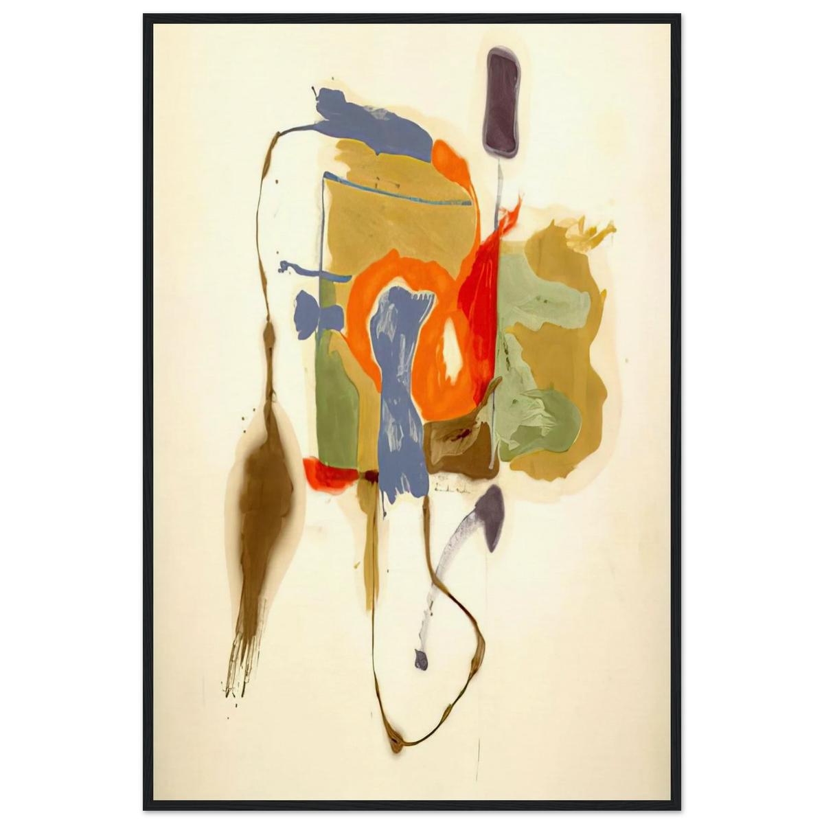 Blue Form in a Scene - 1961 Framed Poster | Helen Frankenthaler Framed Prints Wall Art | Frankenthaler Helen