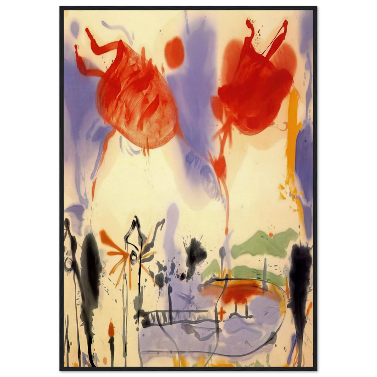 Round Trip - 1957 Framed Poster | Helen Frankenthaler Framed Prints Wall Art | Frankenthaler Helen