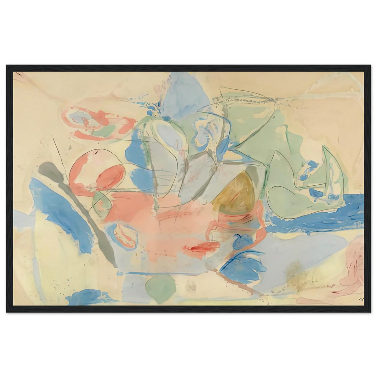 Mountains and Sea, 1952- Framed Poster | Helen Frankenthaler Framed Prints Wall Art | Frankenthaler Helen