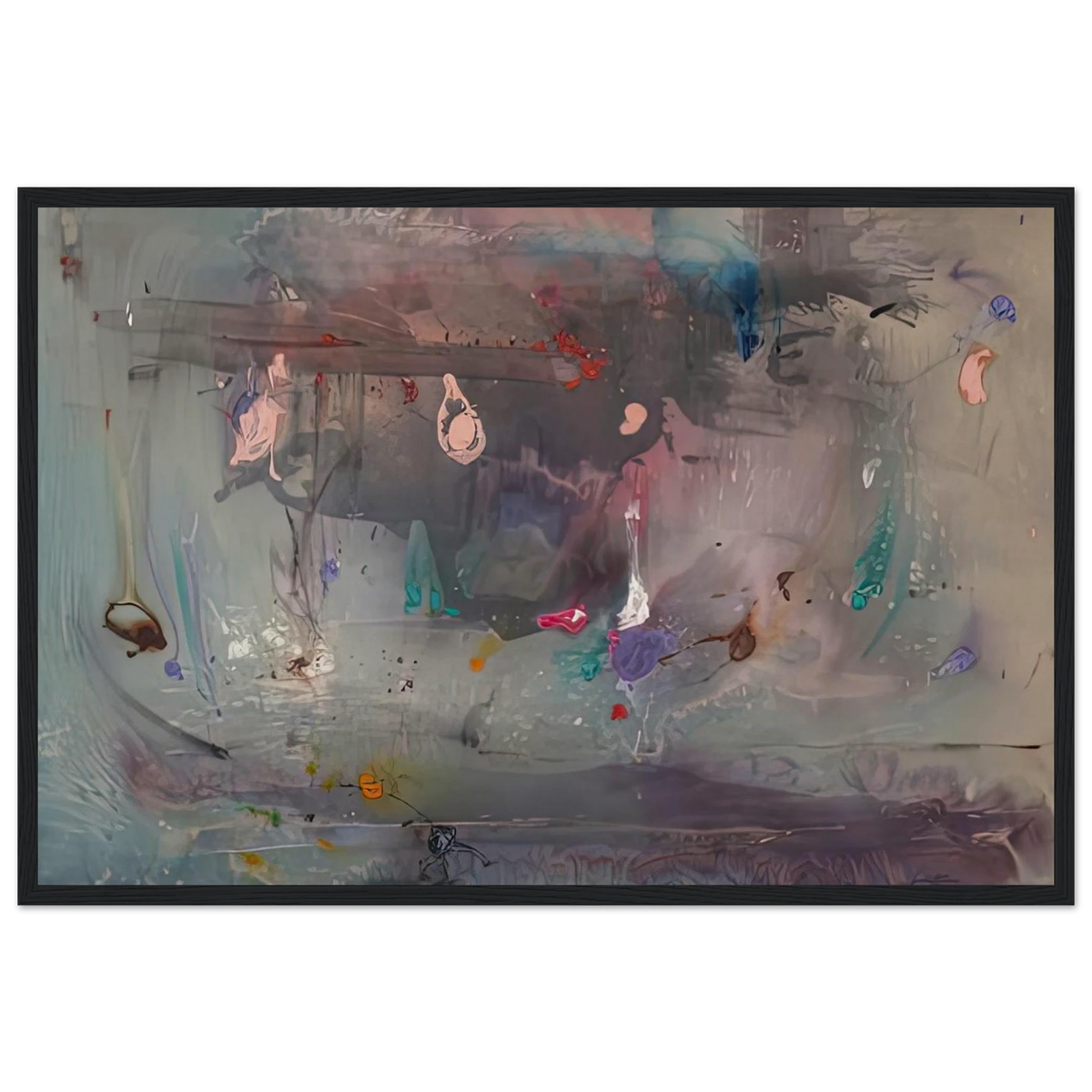 Grey Fireworks, 1982- Framed Poster | Helen Frankenthaler Framed Prints Wall Art | Frankenthaler Helen