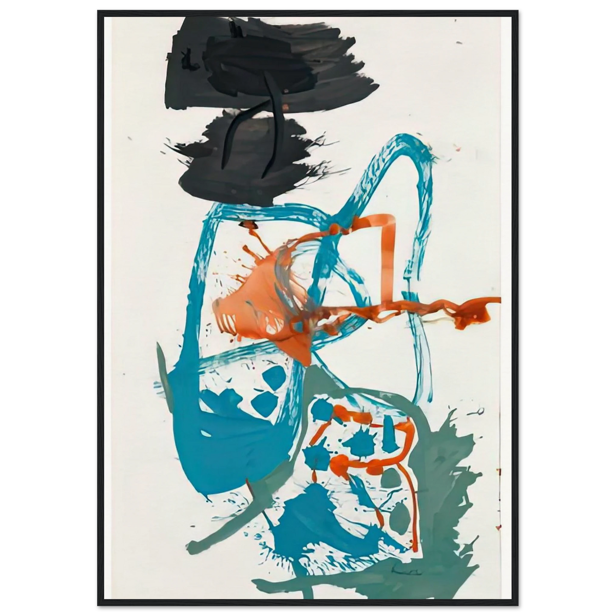 Winter Figure with Black Overhead, 1959- Framed Poster | Helen Frankenthaler Framed Prints Wall Art | Frankenthaler Helen