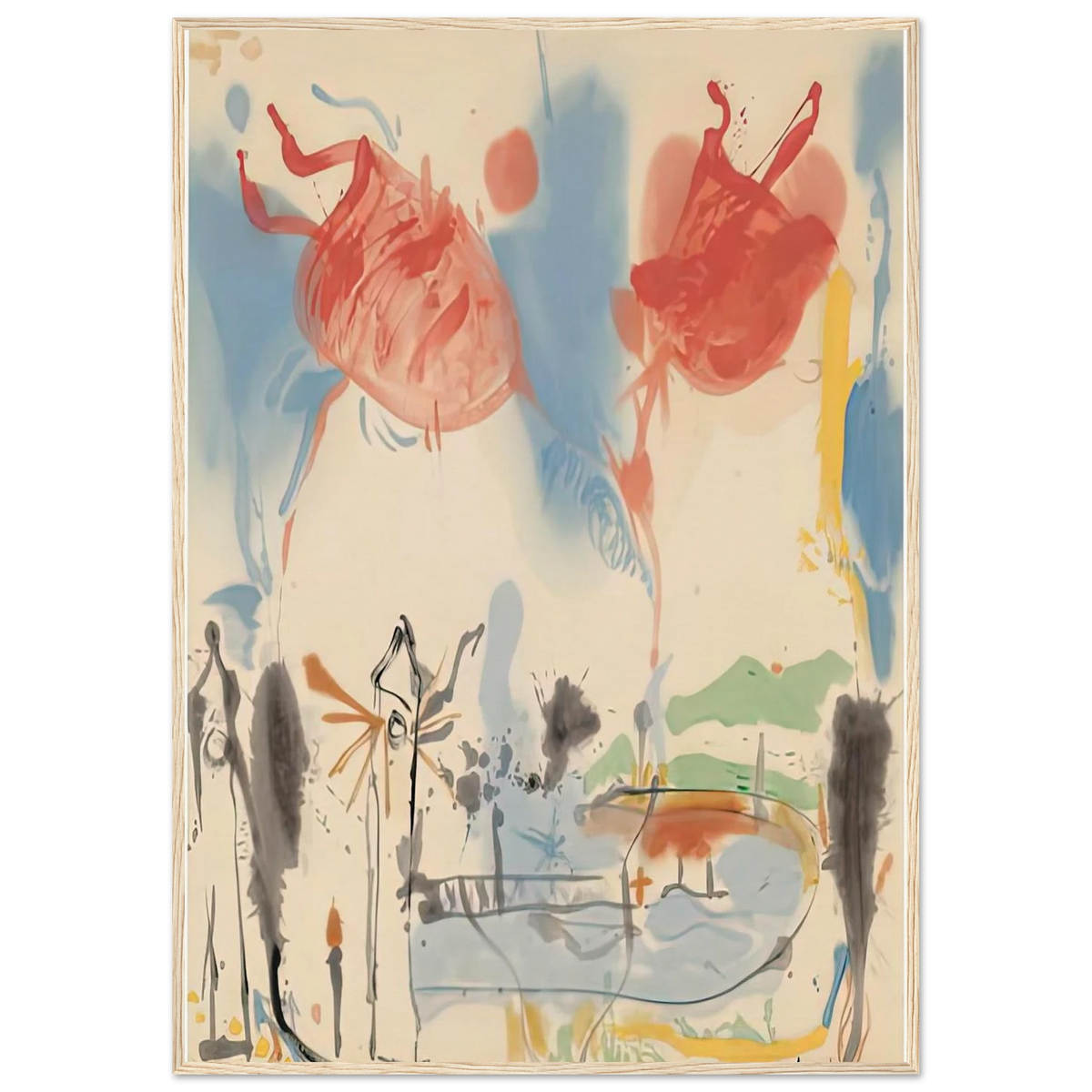 Round Trip, 1957- Framed Poster | Helen Frankenthaler Framed Prints Wall Art | Frankenthaler Helen