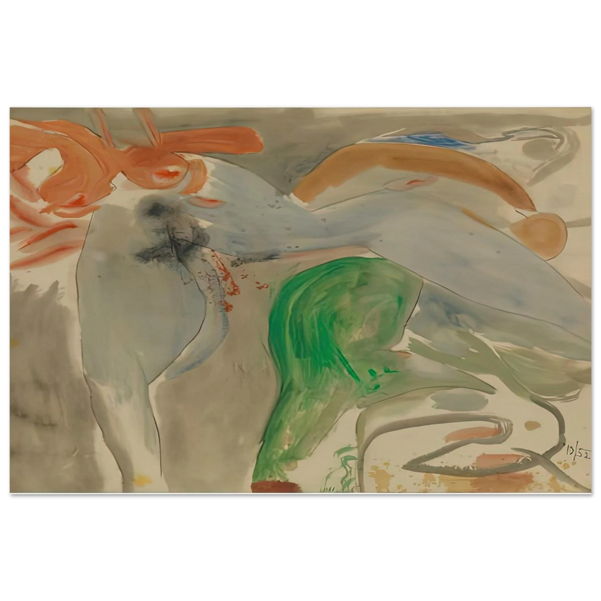 Scene with Nude, 1952- Poster | Helen Frankenthaler Poster | Frankenthaler Helen
