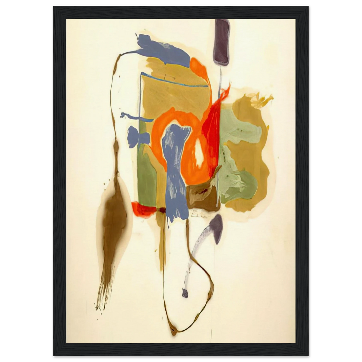 Blue Form in a Scene - 1961 Framed Poster | Helen Frankenthaler Framed Prints Wall Art | Frankenthaler Helen