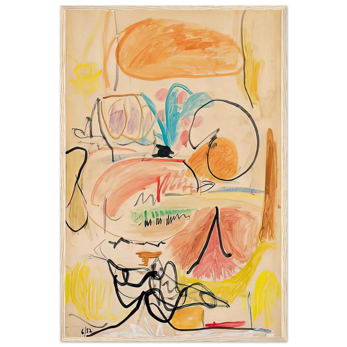 Window Shade No. 1, 1952- Framed Poster | Helen Frankenthaler Framed Prints Wall Art | Frankenthaler Helen
