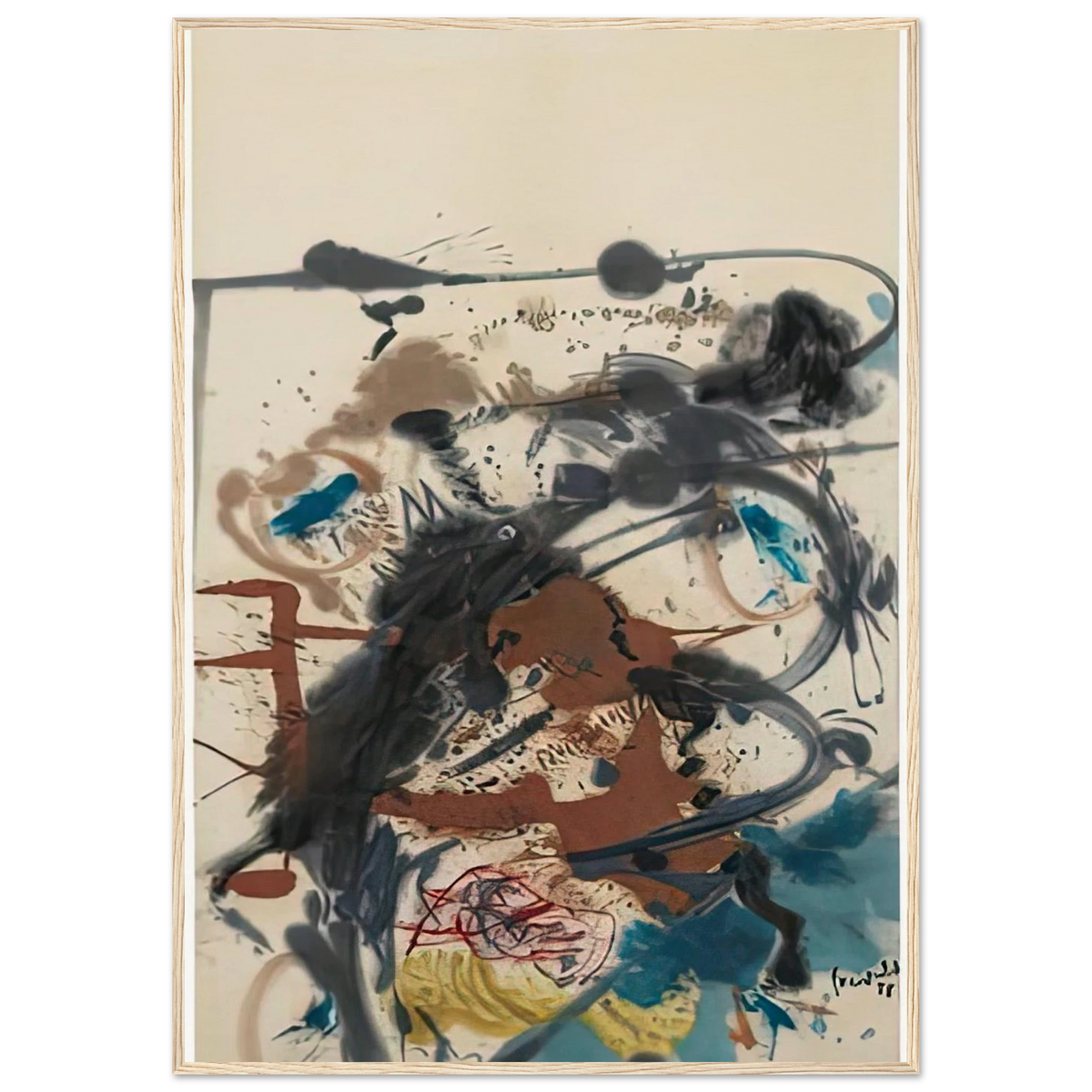 Winter Hunt, 1958- Framed Poster | Helen Frankenthaler Framed Prints Wall Art | Frankenthaler Helen