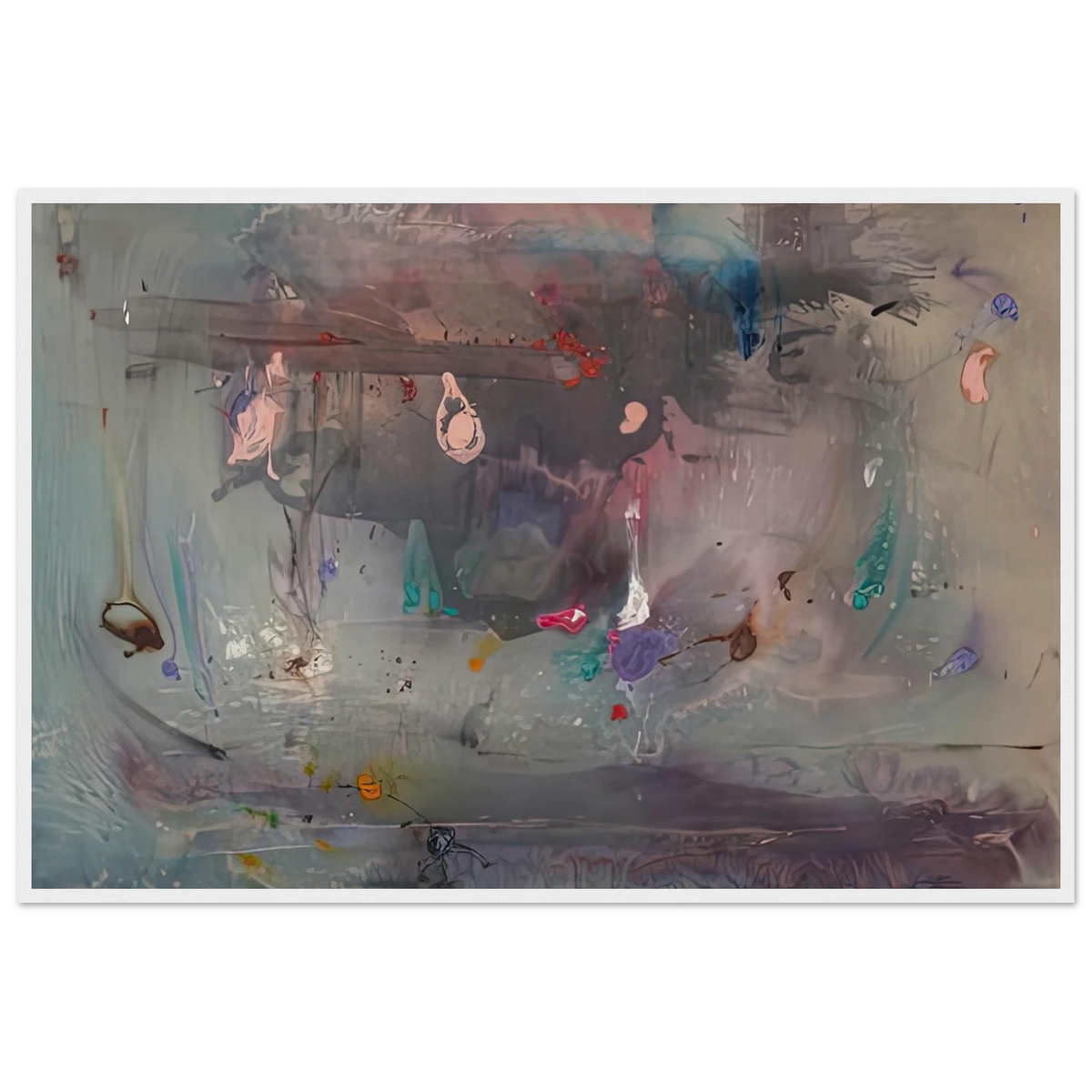Grey Fireworks, 1982- Framed Poster | Helen Frankenthaler Framed Prints Wall Art | Frankenthaler Helen