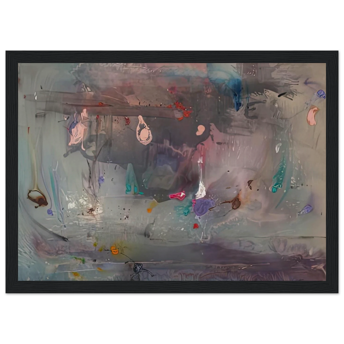 Grey Fireworks, 1982- Framed Poster | Helen Frankenthaler Framed Prints Wall Art | Frankenthaler Helen