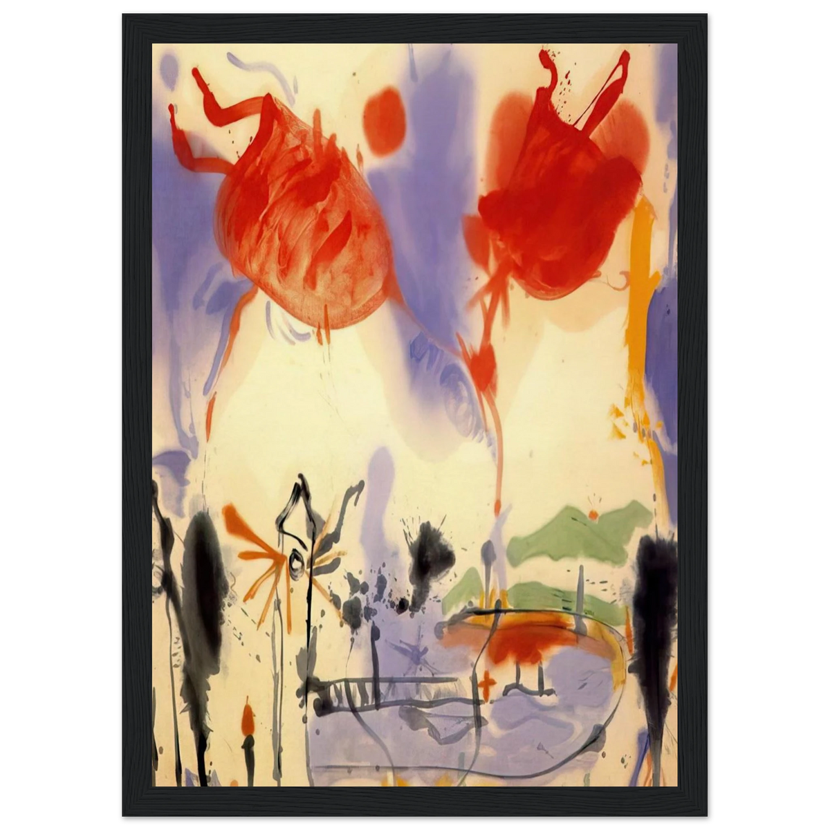 Round Trip - 1957 Framed Poster | Helen Frankenthaler Framed Prints Wall Art | Frankenthaler Helen