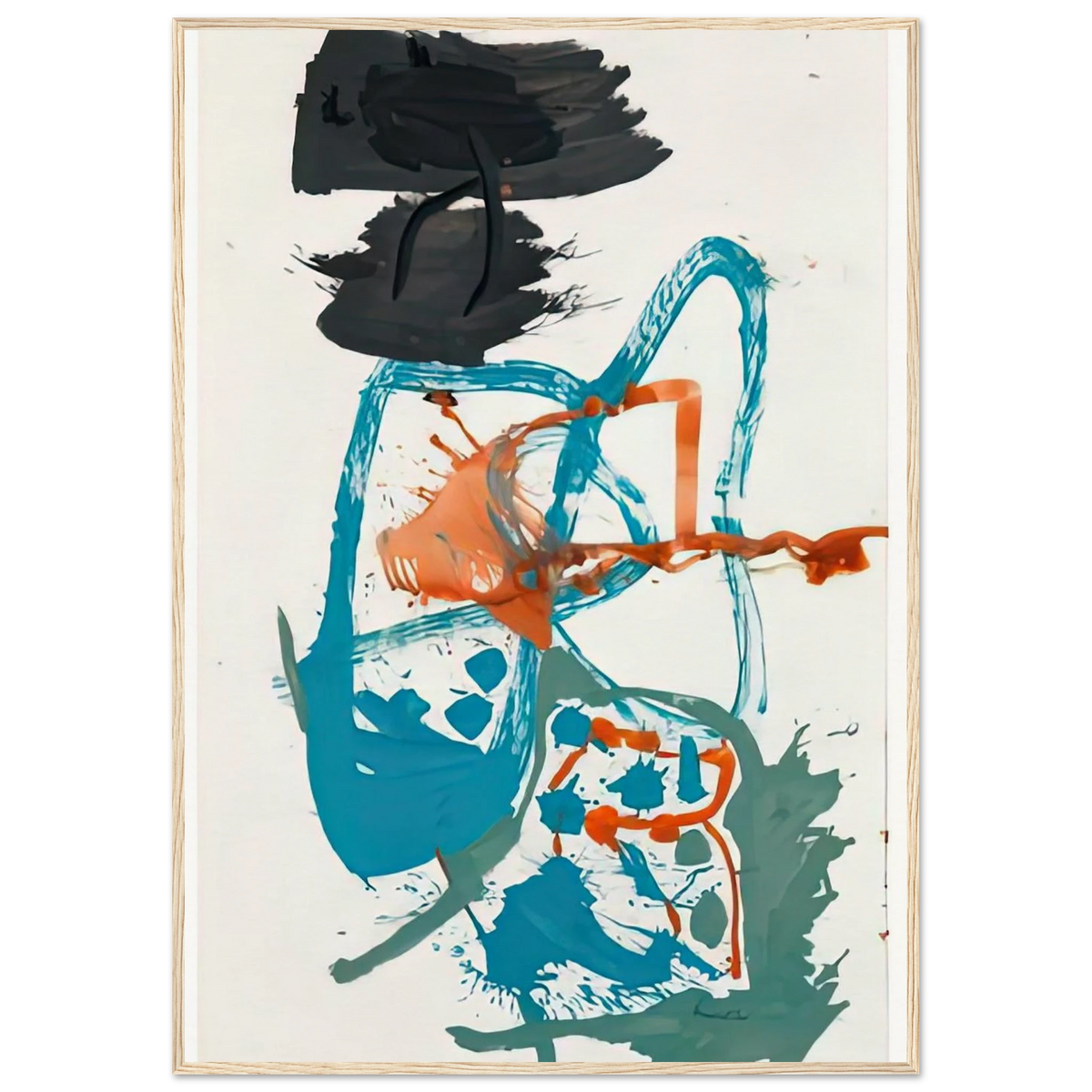 Winter Figure with Black Overhead, 1959- Framed Poster | Helen Frankenthaler Framed Prints Wall Art | Frankenthaler Helen