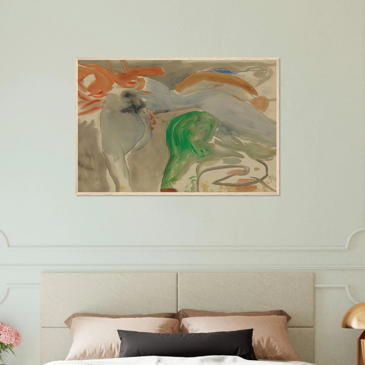 Scene with Nude, 1952- Framed Poster | Helen Frankenthaler Framed Prints Wall Art | Frankenthaler Helen