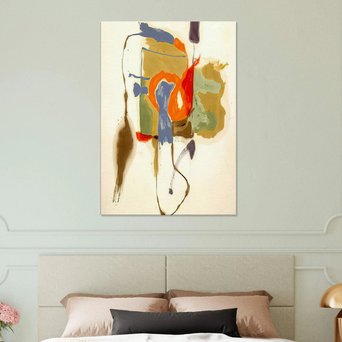 Blue Form in a Scene - 1961 Canvas | Helen Frankenthaler Canvas | Frankenthaler Helen