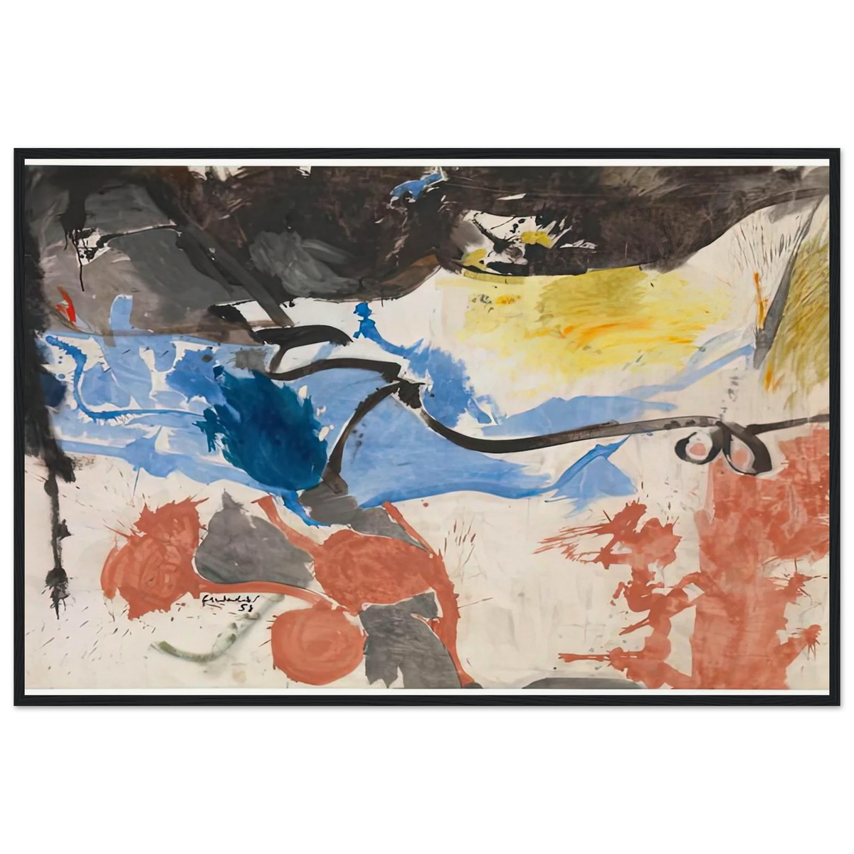 Hotel Cro-Magnon, 1958- Framed Poster | Helen Frankenthaler Framed Prints Wall Art | Frankenthaler Helen