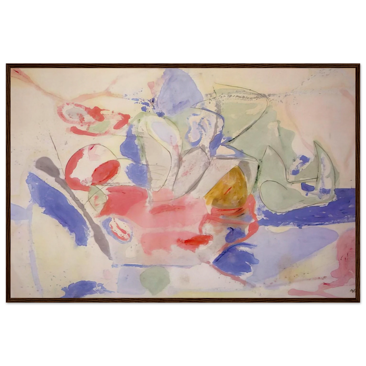 Mountains and Sea - 1952 Framed Poster | Helen Frankenthaler Framed Prints Wall Art | Frankenthaler Helen