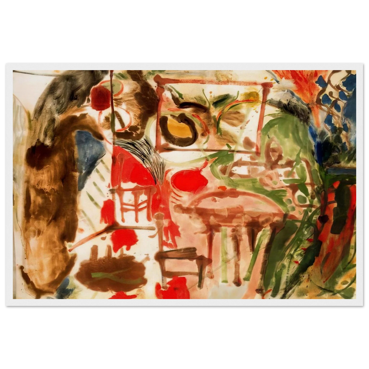 Interior - 1957 Framed Poster | Helen Frankenthaler Framed Prints Wall Art | Frankenthaler Helen