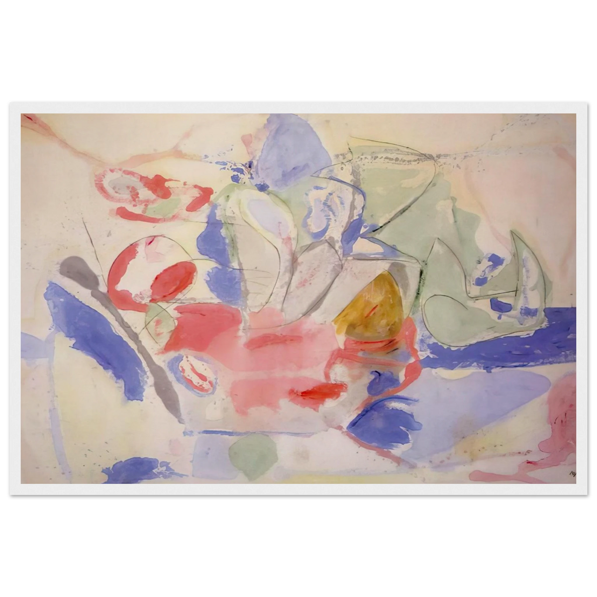 Mountains and Sea - 1952 Framed Poster | Helen Frankenthaler Framed Prints Wall Art | Frankenthaler Helen
