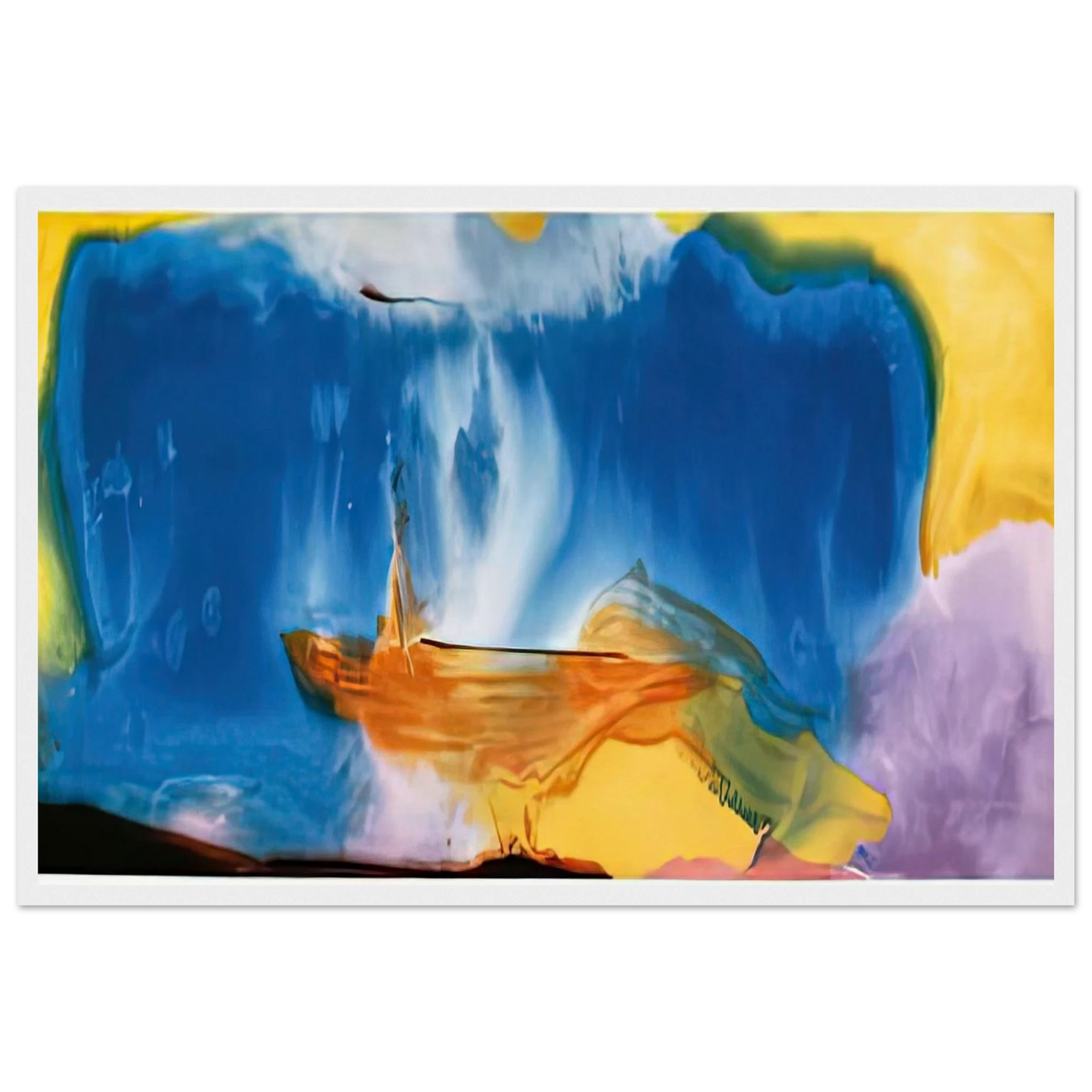 Moveable Blue, 1973- Framed Poster | Helen Frankenthaler Framed Prints Wall Art | Frankenthaler Helen