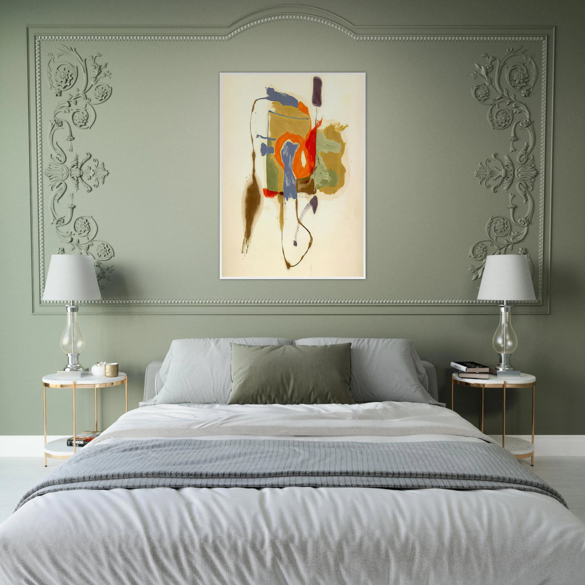 Blue Form in a Scene - 1961 Framed Poster | Helen Frankenthaler Framed Prints Wall Art | Frankenthaler Helen