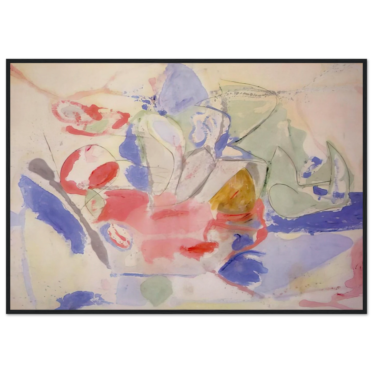Mountains and Sea - 1952 Framed Poster | Helen Frankenthaler Framed Prints Wall Art | Frankenthaler Helen