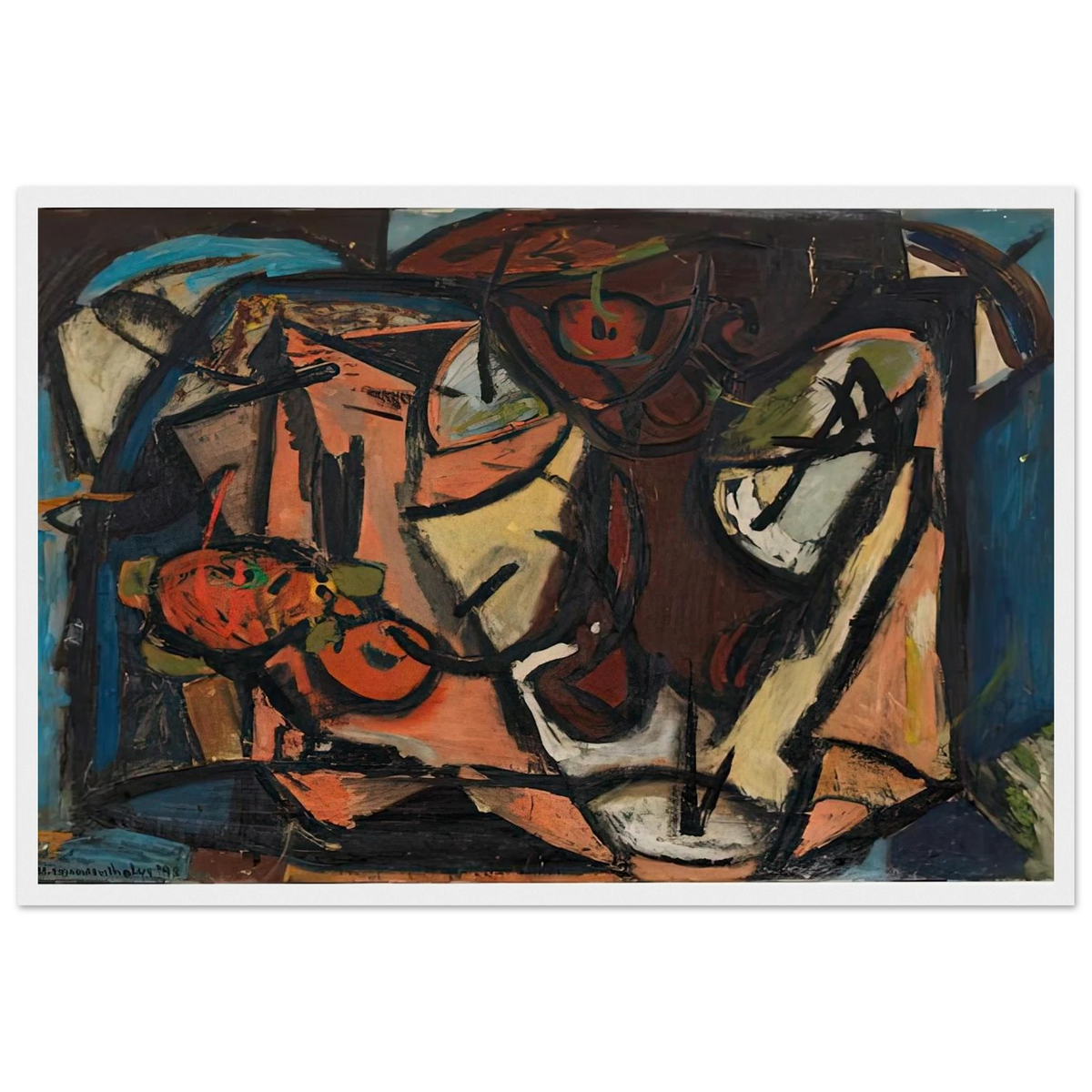 Still Life, 1948- Framed Poster | Helen Frankenthaler Framed Prints Wall Art | Frankenthaler Helen