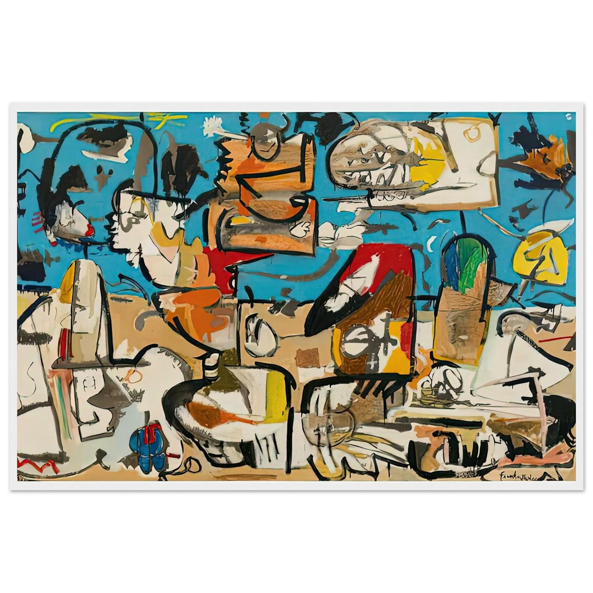 Untitled, 1951- Framed Poster | Helen Frankenthaler Framed Prints Wall Art | Frankenthaler Helen