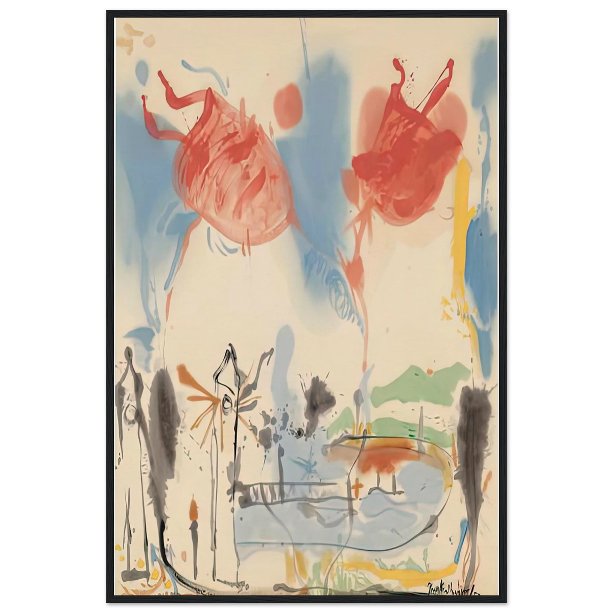 Round Trip, 1957- Framed Poster | Helen Frankenthaler Framed Prints Wall Art | Frankenthaler Helen