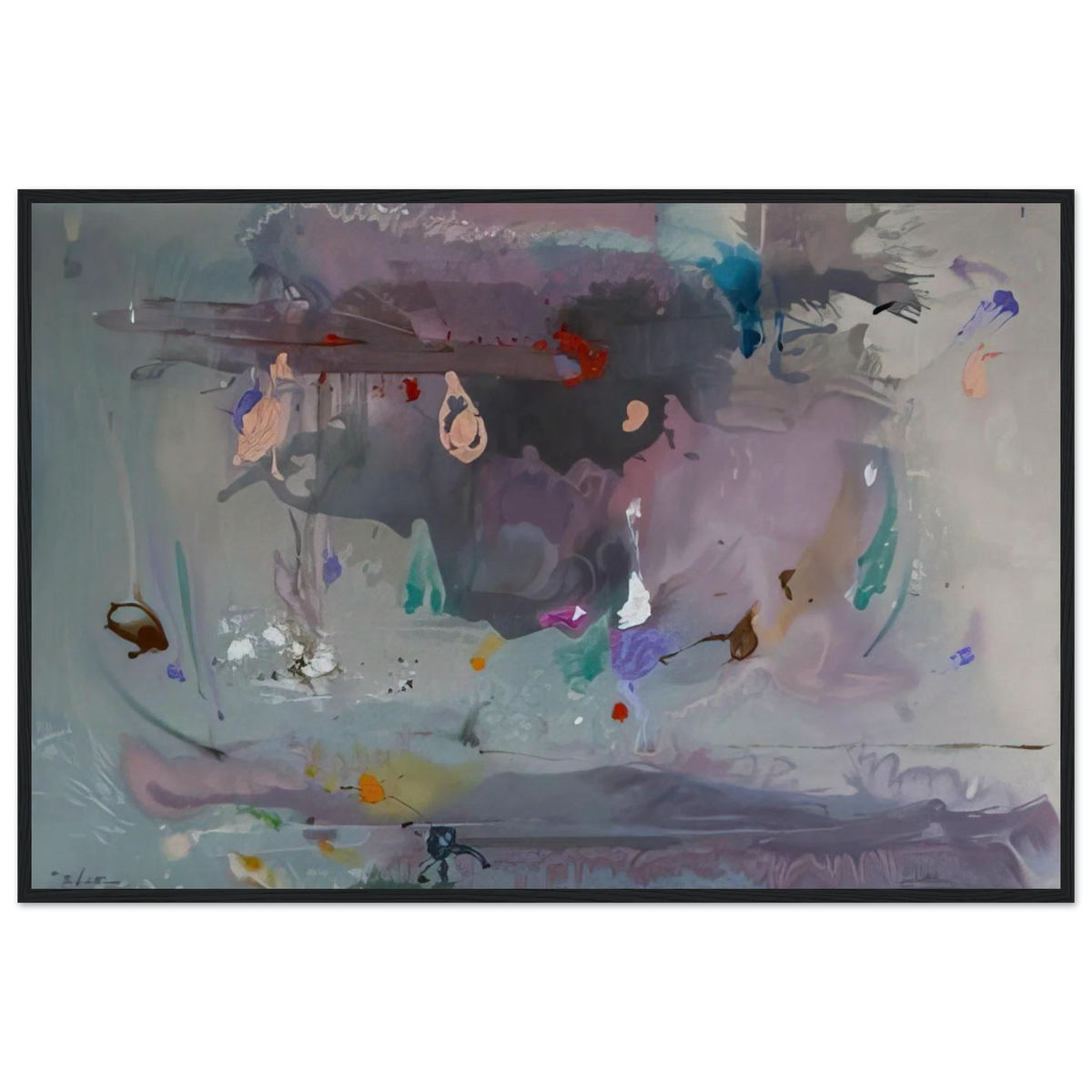 Grey Fireworks - 2000 Framed Poster | Helen Frankenthaler Framed Prints Wall Art | Frankenthaler Helen