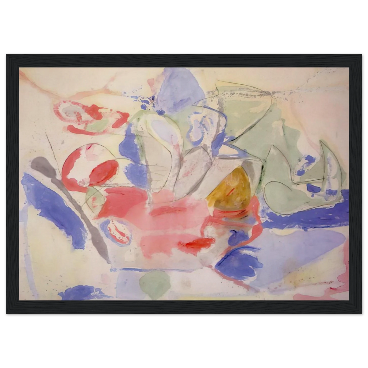 Mountains and Sea - 1952 Framed Poster | Helen Frankenthaler Framed Prints Wall Art | Frankenthaler Helen