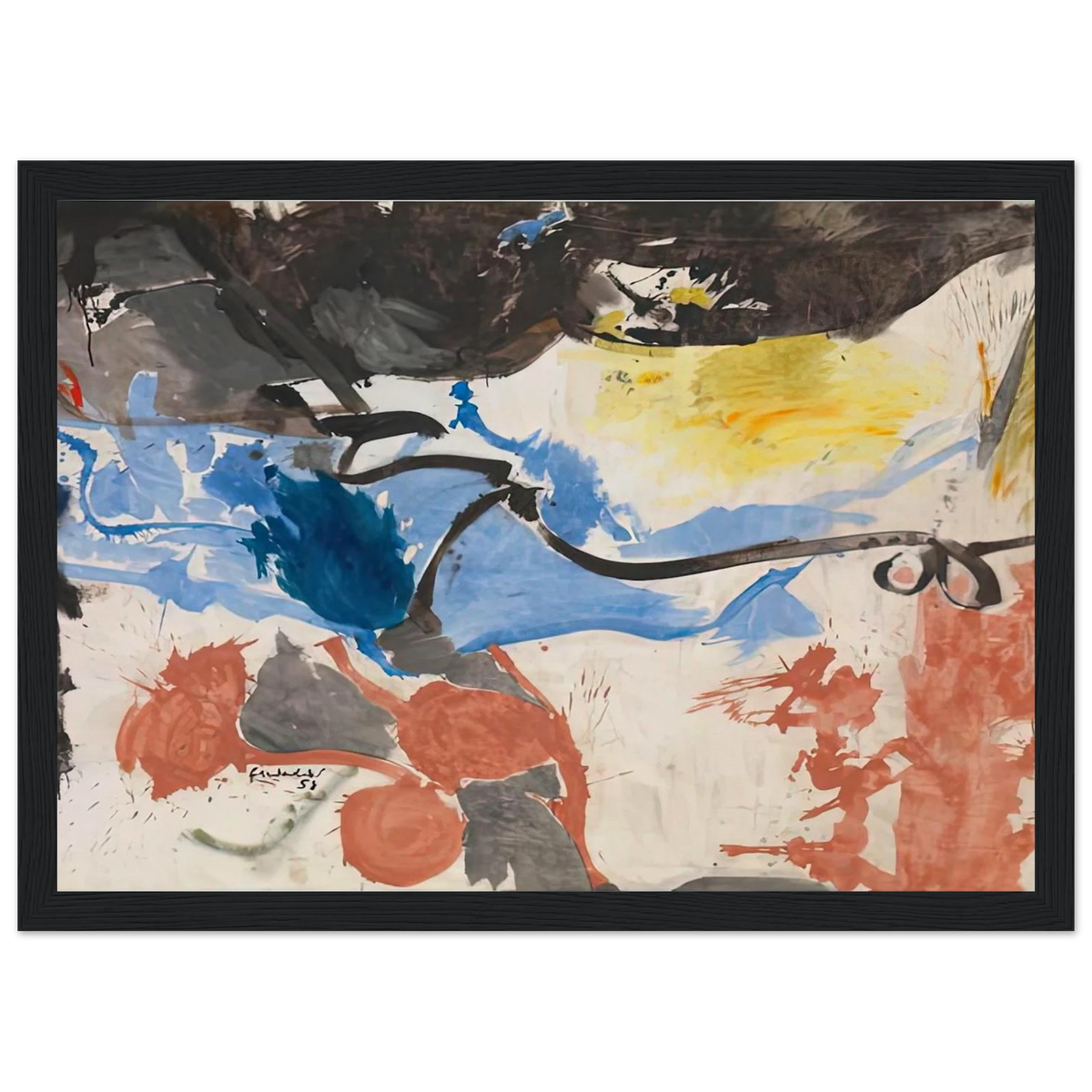 Hotel Cro-Magnon, 1958- Framed Poster | Helen Frankenthaler Framed Prints Wall Art | Frankenthaler Helen