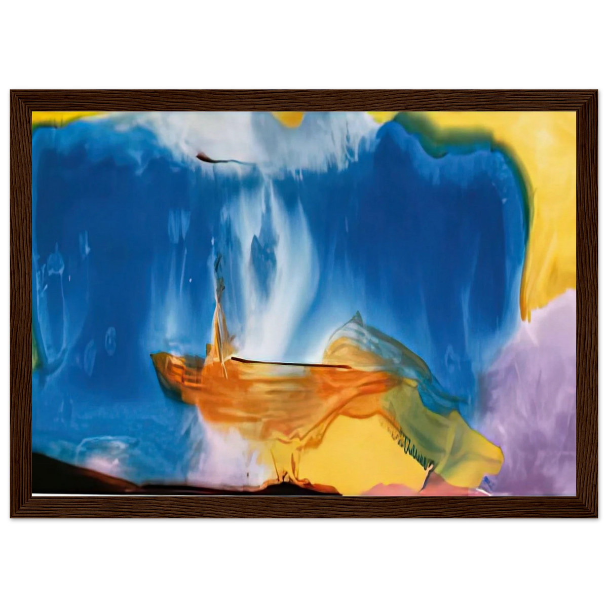 Moveable Blue, 1973- Framed Poster | Helen Frankenthaler Framed Prints Wall Art | Frankenthaler Helen