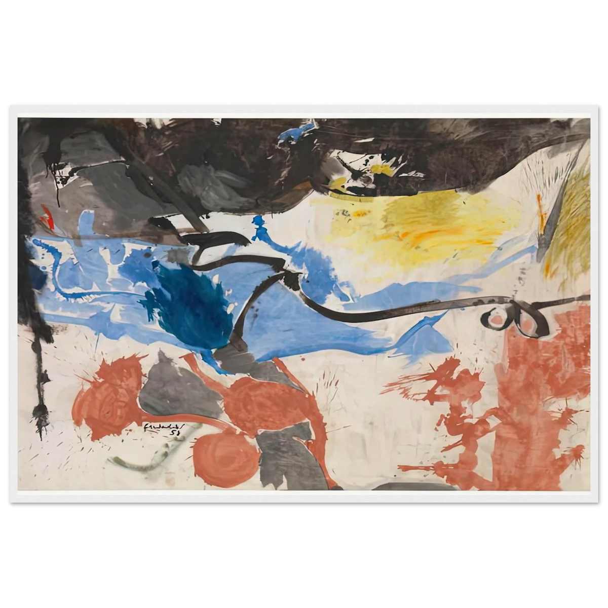 Hotel Cro-Magnon, 1958- Framed Poster | Helen Frankenthaler Framed Prints Wall Art | Frankenthaler Helen