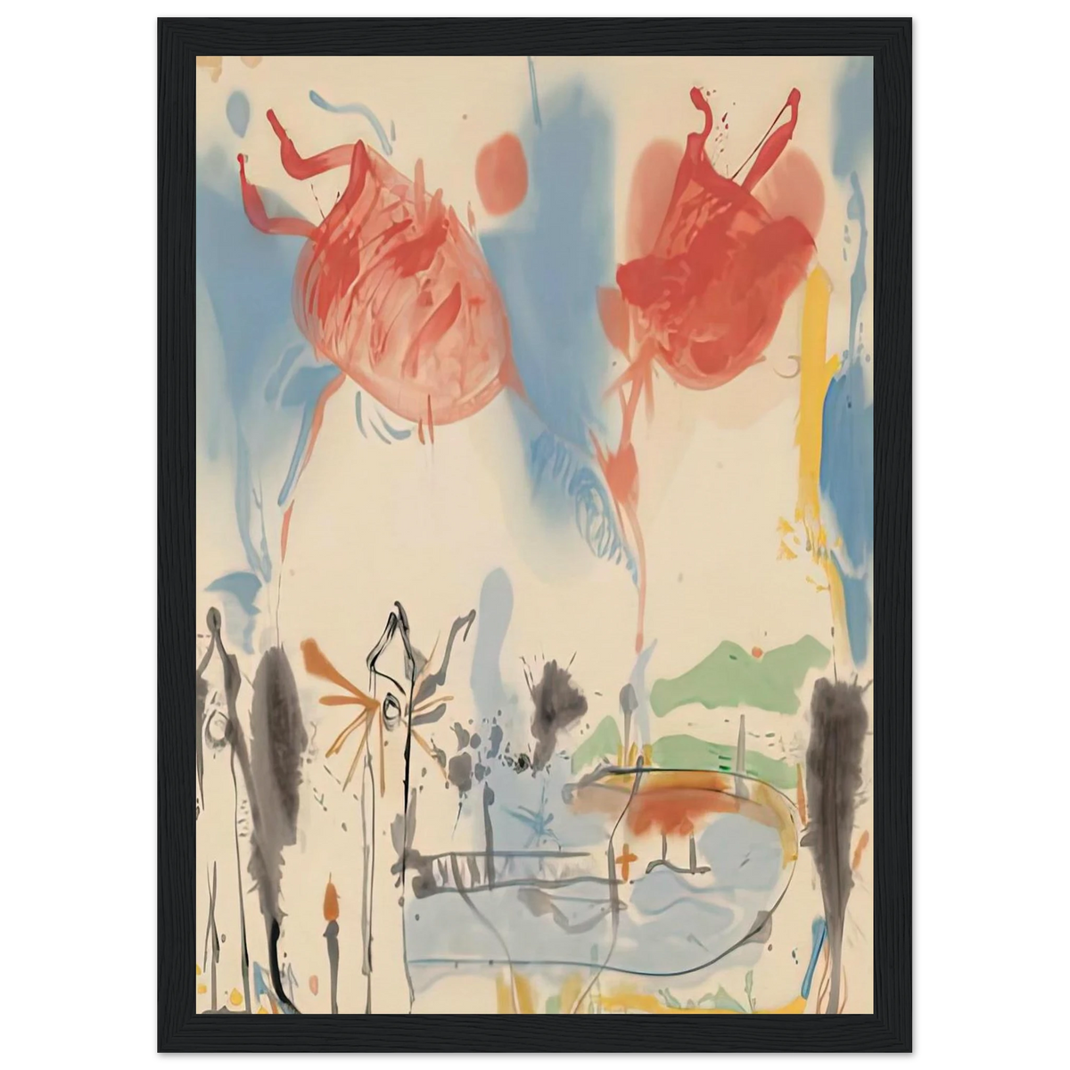 Round Trip, 1957- Framed Poster | Helen Frankenthaler Framed Prints Wall Art | Frankenthaler Helen