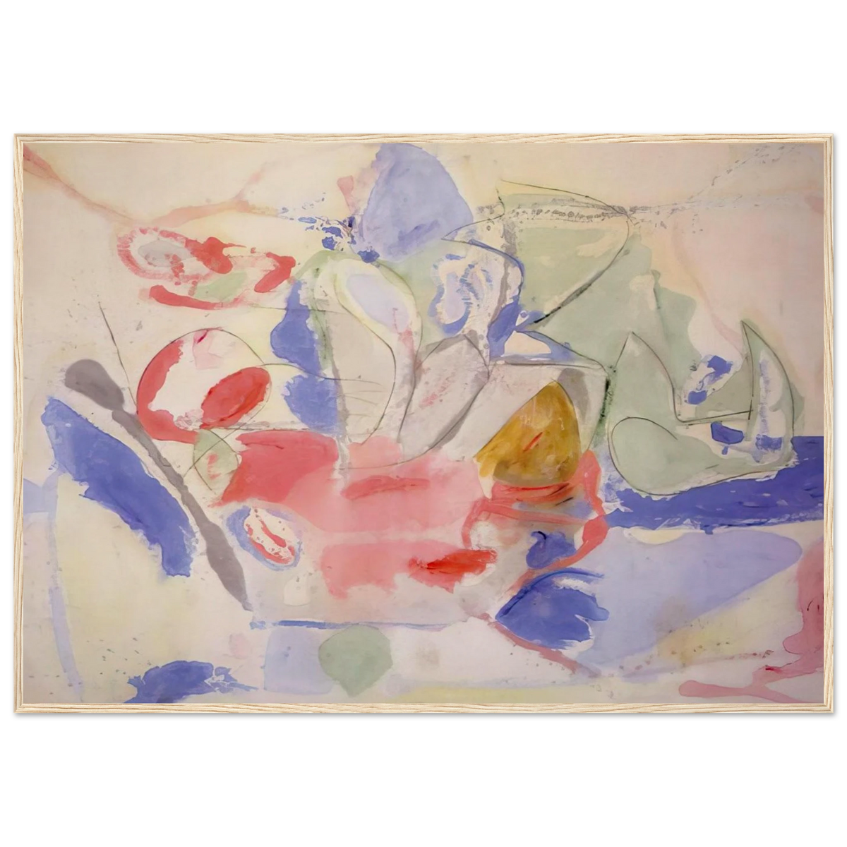 Mountains and Sea - 1952 Framed Poster | Helen Frankenthaler Framed Prints Wall Art | Frankenthaler Helen
