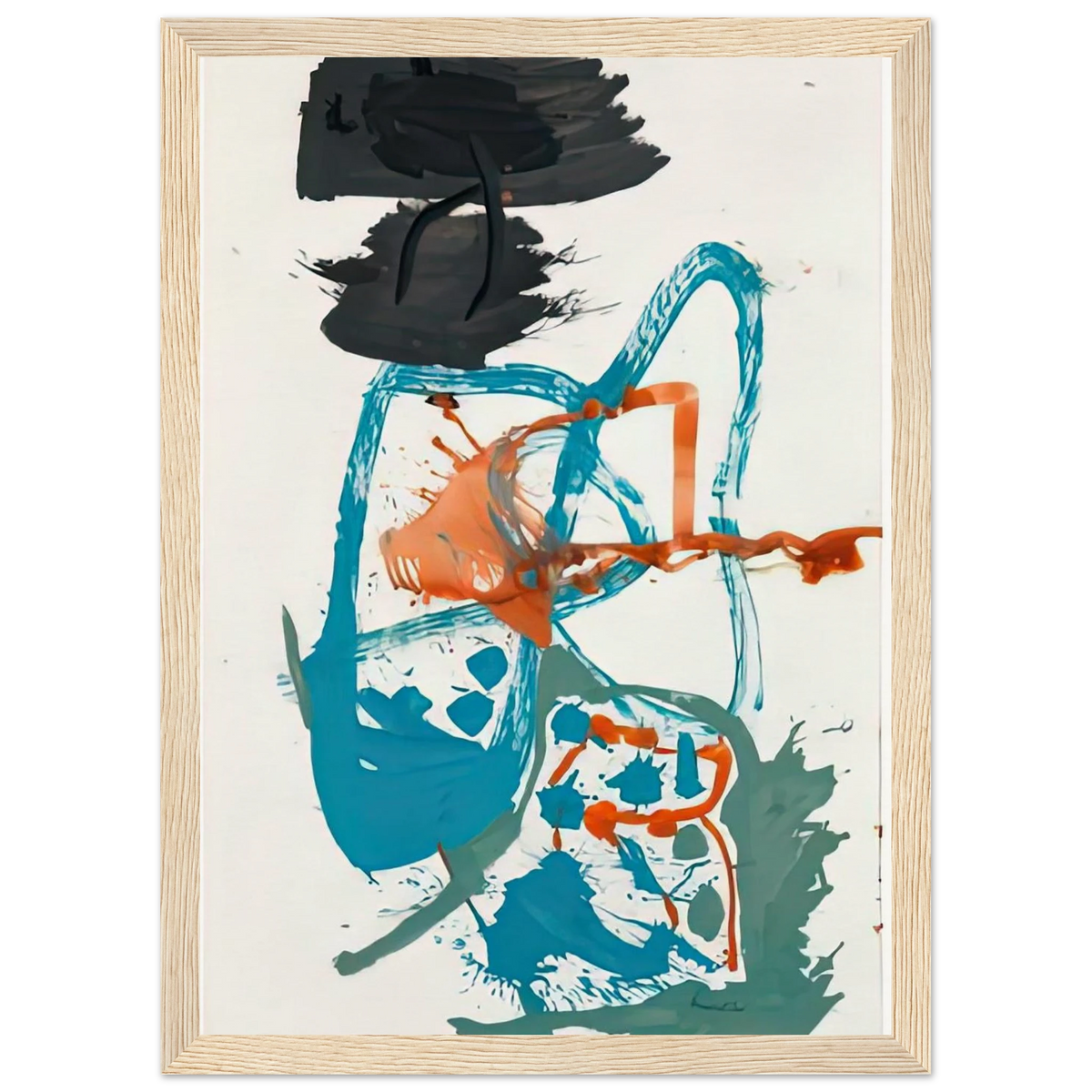 Winter Figure with Black Overhead, 1959- Framed Poster | Helen Frankenthaler Framed Prints Wall Art | Frankenthaler Helen