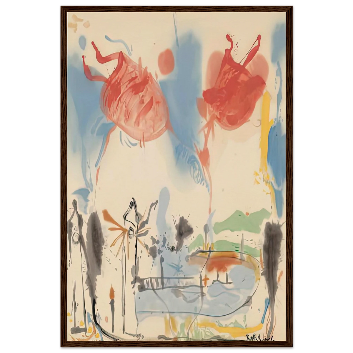 Round Trip, 1957- Framed Poster | Helen Frankenthaler Framed Prints Wall Art | Frankenthaler Helen